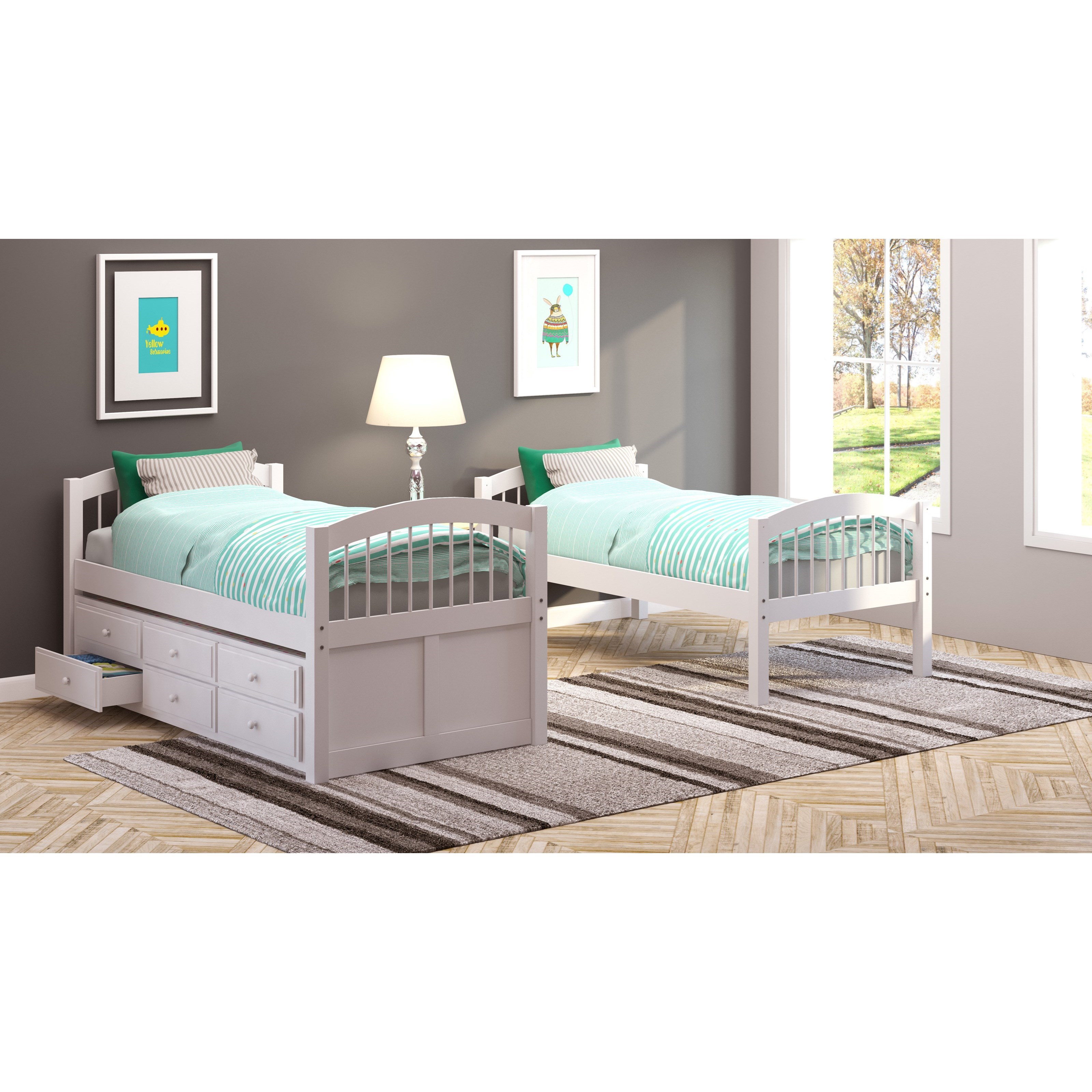 Acme Furniture Micah 39995 Twin Bunk Bed with Trundle and Drawer